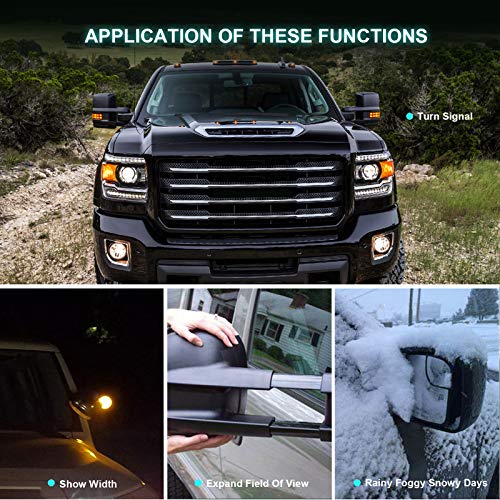 Scitoo Towing Mirrors Compatible Fit For 2007-2014 For Chevy For Gmc For Silverado For Suburban Towing Door Side Mirrors Pair Set Mirrors 07-14 Power Heated Signal #TOP1