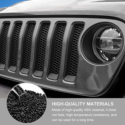 Grille Inserts & Headlight Cover for 2018-2022 Jeep JL Sport & Sport S ONLY (Matte Black)