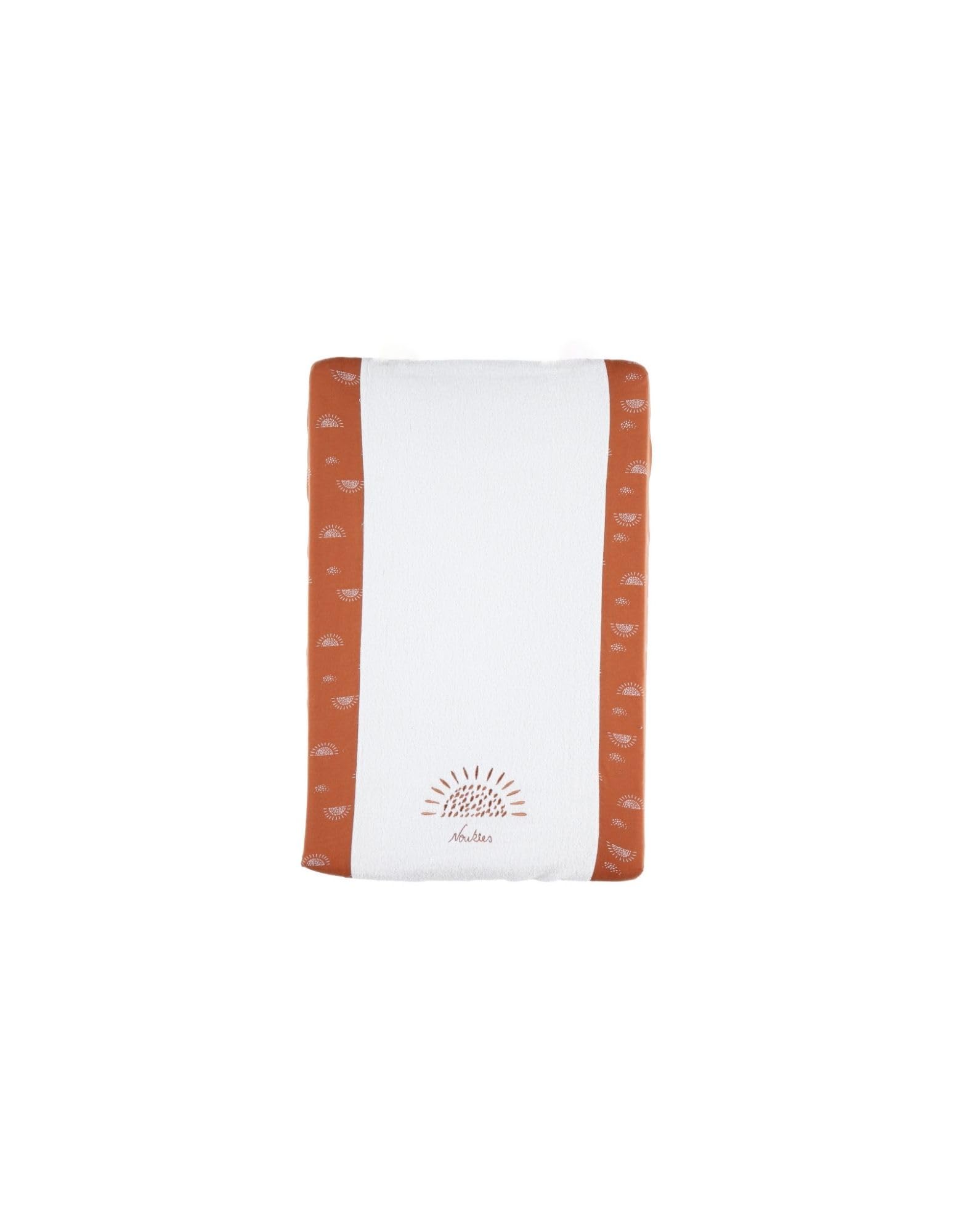NOUKIE’S - Matelas à langer 45x67 cm Caramel avec housse en éponge de coton - Babou & Kendi - Soleil - Confort et absorption - Idéal dès la naissance