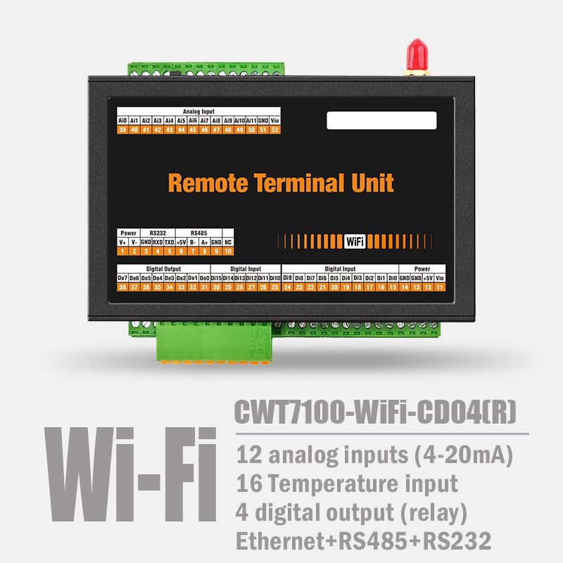 7100-WiFi-CD04(R) 12Ai + 16Ti + 4Do(Relay) Modbus Rtu Io Module