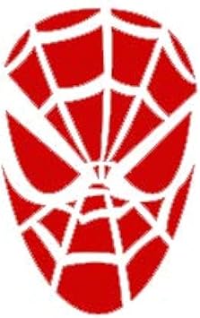 Mask Webbed Spiderman Comics CCI Decal Vinyl Sticker|Cars Trucks Vans Walls Laptop|Red|5.6 x 4.4 in|CCI2177