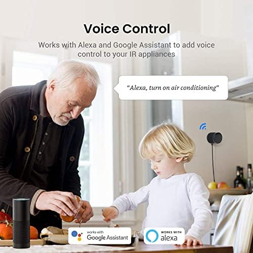 BroadLink RM4 mini Smart Remote and Sensor Cable Set RM4 mini S, Universal IR Remote Control Hub with Temperature Humidity Monitor USB Cable, Compatible with Alexa, Google Home, IFTTT