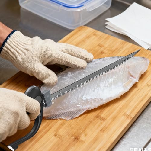 Protmex Replacement 10\" Stiff Blade for Electric Fillet Knife in Polished Stainless Steel, Premium Razor Sharp Blade with Reciprocating Construction for Fishing, Filleting, and Cutting