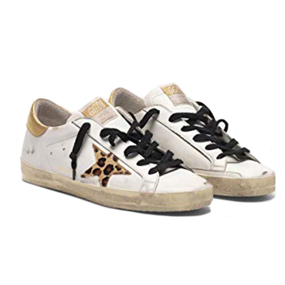 【GOLDEN 　LEOPARD SUPER STAR】 Golden Goose Super-Star leopard-print leather sneakers