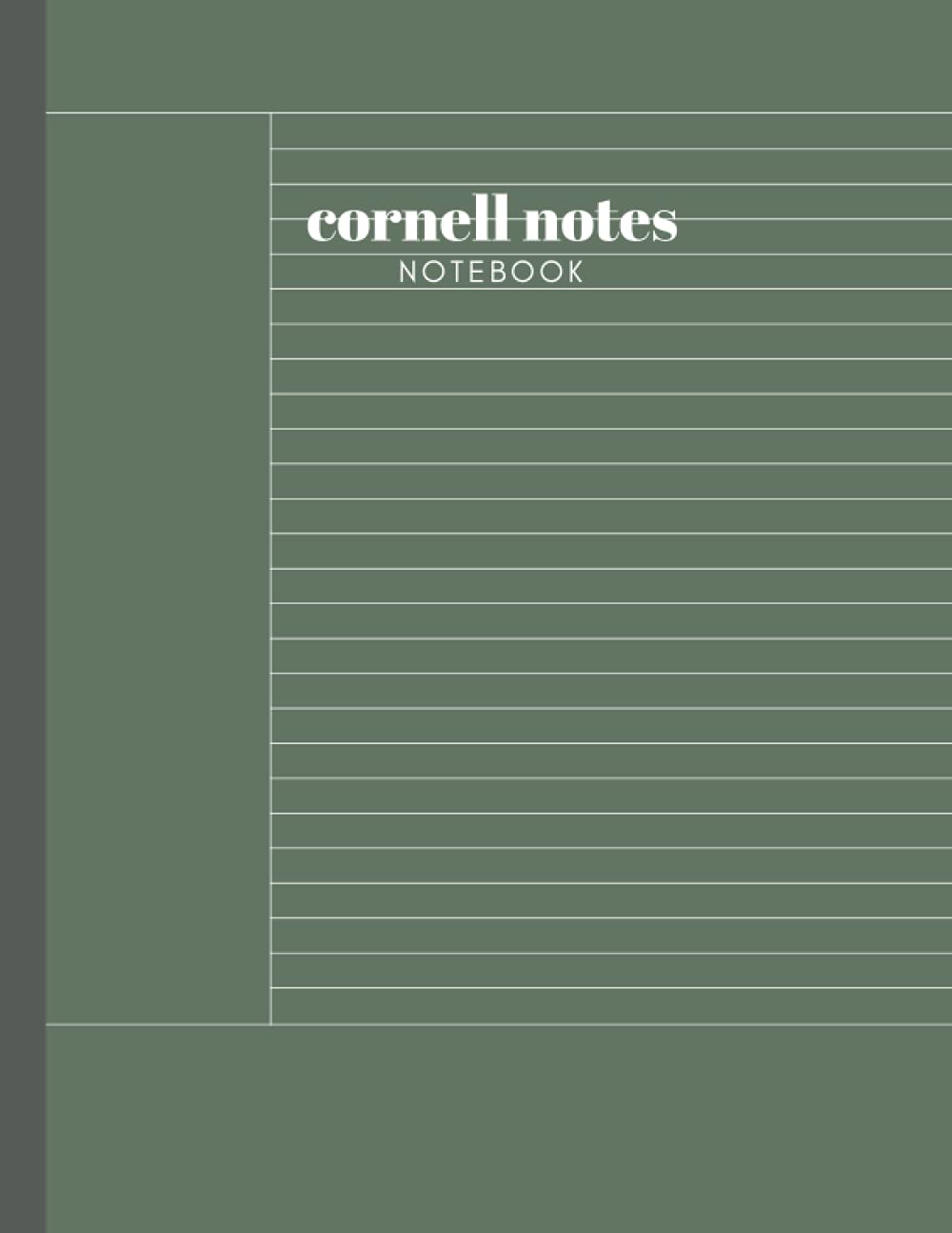 Cornell Notes Notebook: Cornell Note-Taking System, Green Cover, 8.5 ″x 11” College Ruled Medium Lined, Index and Numbered, 100 Pages, Organizing Class Lecture Notes (Note-Taking System)