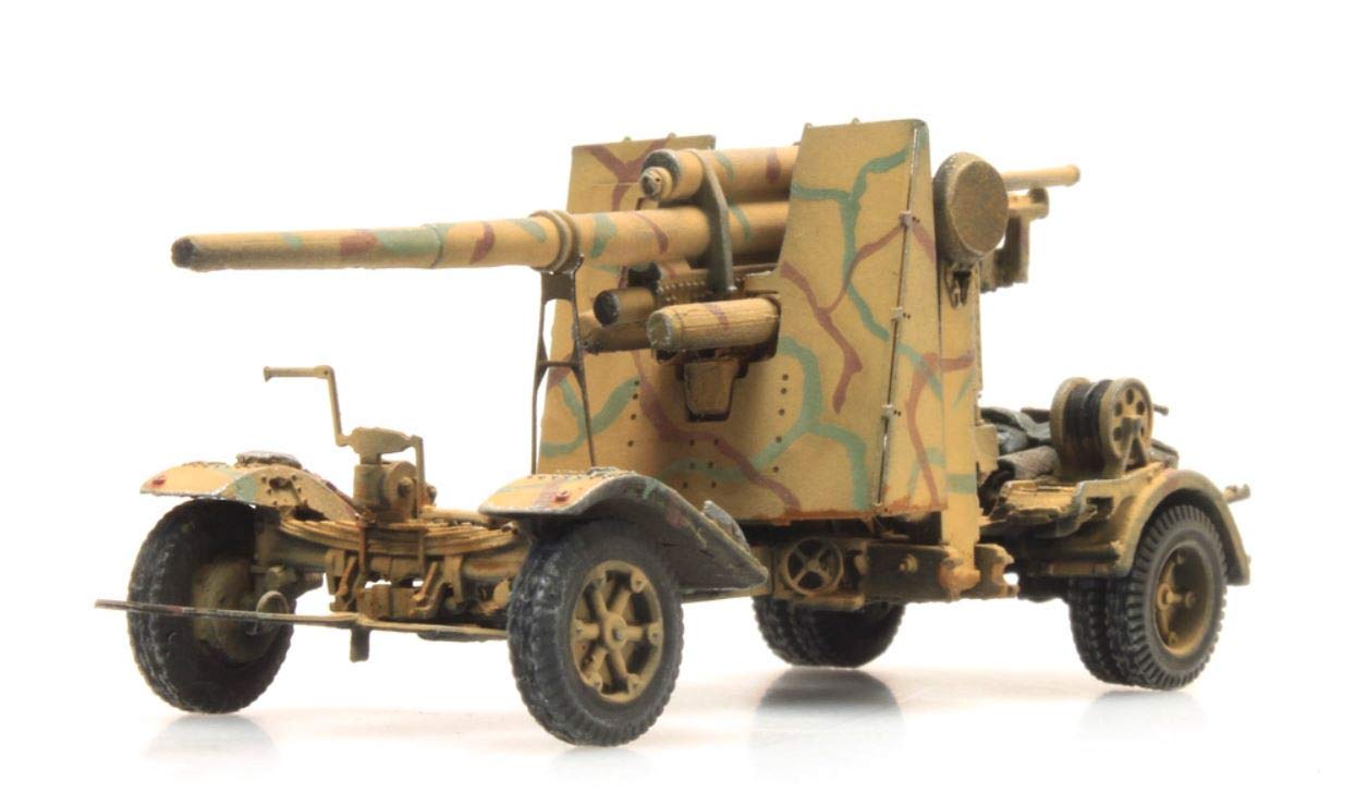 Germany WM 88mm Flak 18 Anti-Tank Gun Sand Camouflage 1/87 Finished Model