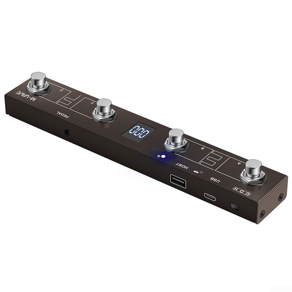 MIDI - Controlador MIDI inalámbrico, recargable con 4 botones, pedal MIDI portátil para M-VAVE Chocolate Plus (marrón)