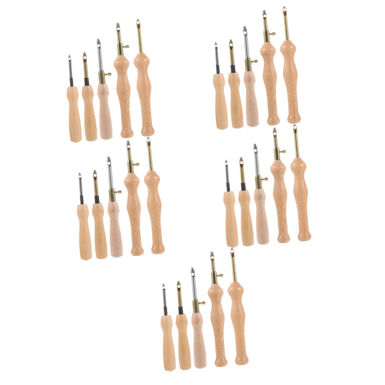 EXCEART 25 STK Stempel Stempel Sticknadel Hölzerne Stanznadel Große Lochnadel Praktische Stanznadel Nadelstift-nähwerkzeug Nadelsticksets Webset Rostfreier Stahl Einstellbar Stricknadel