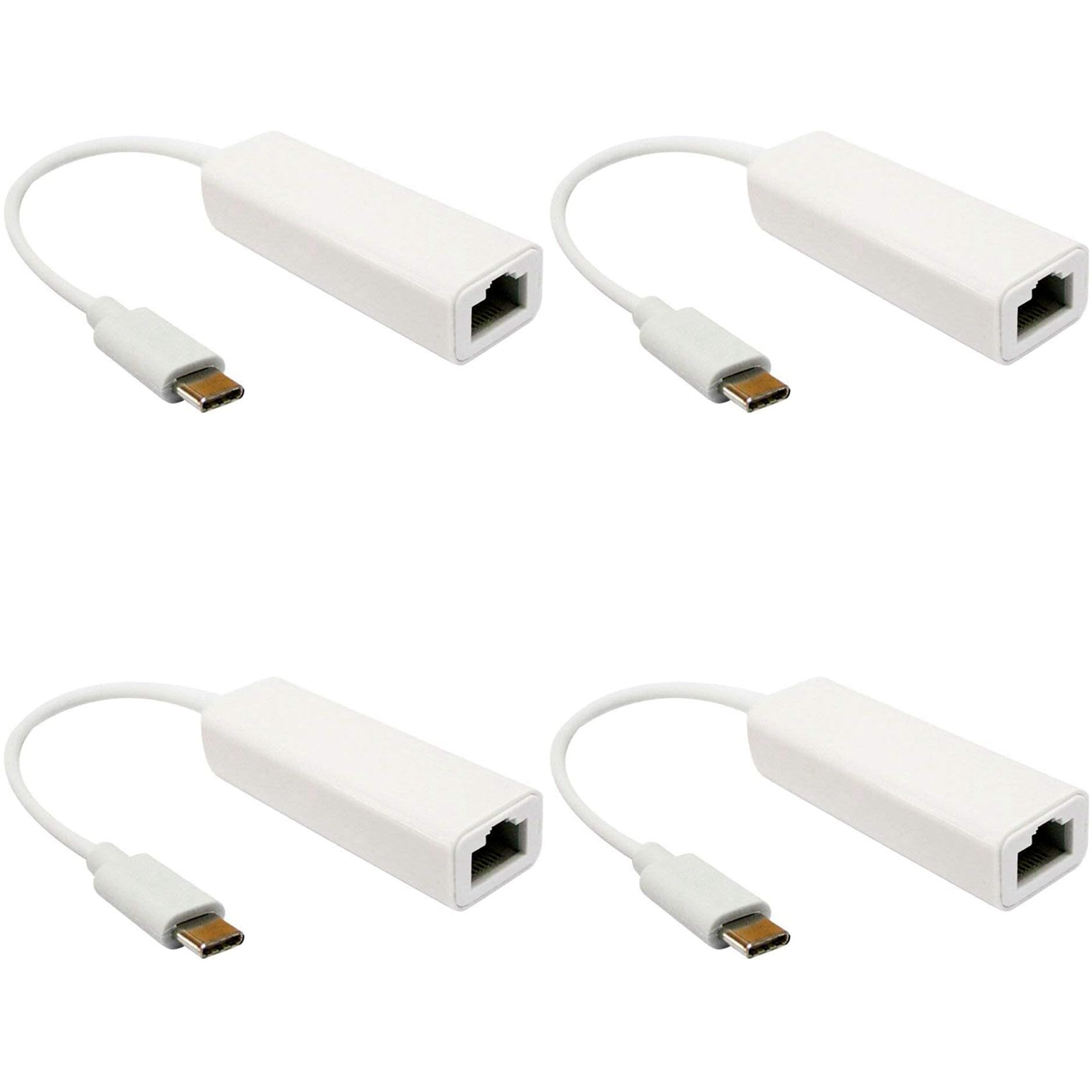 Lot de 4 cartes réseau USB-C vers Ethernet RJ45 LAN adaptateurs réseau pour 3