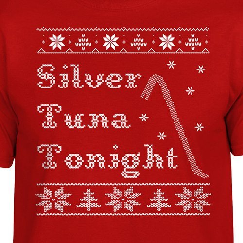 Silver Tuna Tonight T-Shirt Tonight Funny Christmas Ugly Sweater Retro Movie Cross Stitch Retro