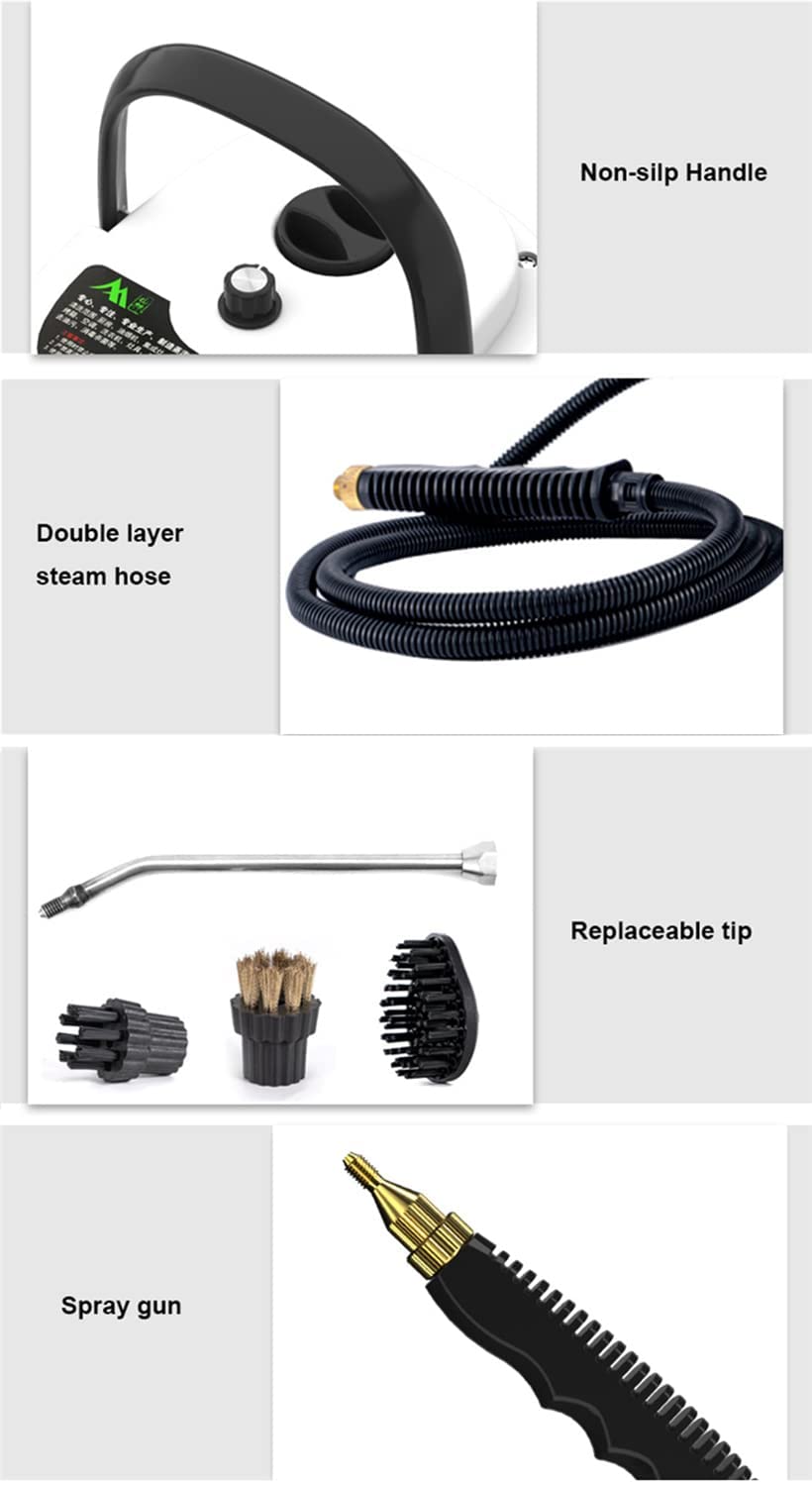 Limpiador a vapor portátil, limpiador a vapor de alta presión de 2500 W, máquina de limpieza a vapor portátil de 3 bar, limpieza a vapor para el hogar, para limpieza de cocina, baño, lechada, azu