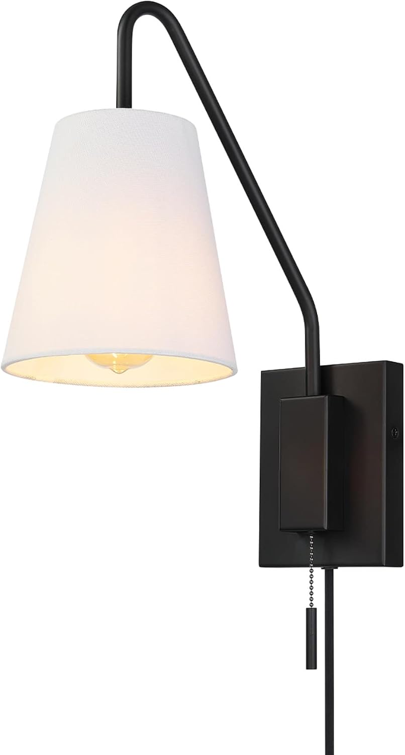 Globe Electric 91005999 Everett 16" Tall Hardwired or Plug-in Wall Sconce - Matte Black