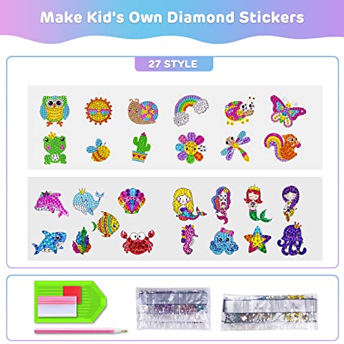 Fumax Diamond Art For Kids, Arts And Crafts Diamond Painting Kits For Kids Girls Boys, Gem Art Kids Diamond Painting Kits, Gift Ideas For Girls Crafts Ages 4-8 8-12, 27Pcs Diamond Art Stickers #TOP6
