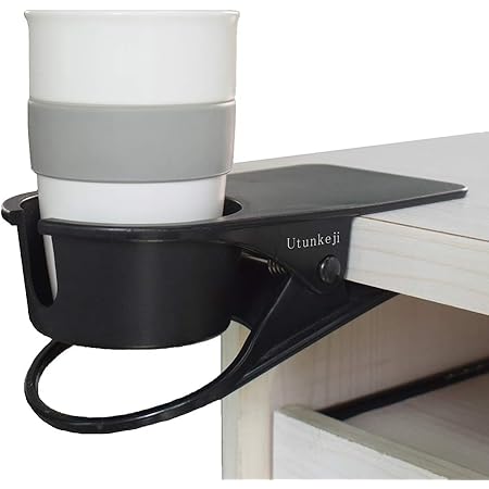 Amazon カップ ホルダー クリップ カップ ホルダー ワイングラス 収納 こぼれないコップ ドリンクホルダー デスク ブラック グラスホルダー オンライン通販