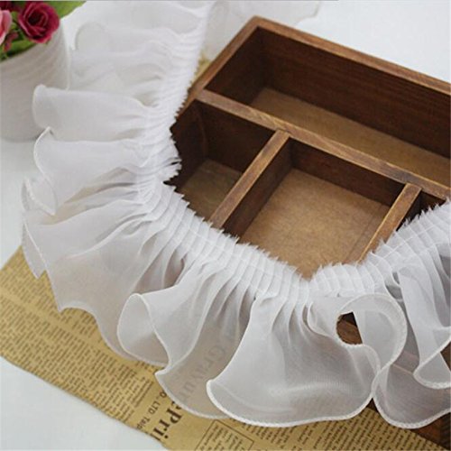 ribete de encaje, 3 yardas, 9 colores, accesorios de ropa DIY, volantes gasa malla hilo doblado 8cm