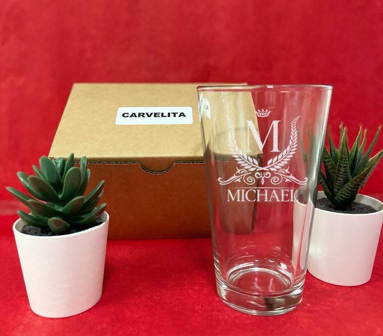 Personalized 16oz Beer Glass, Engraved Monogram Pint Glass, Birthday, Chrismas Gifts for Him, Groomsmen Gift Idea, Groomsman Beer Mug, Best Man Gift - Image 8