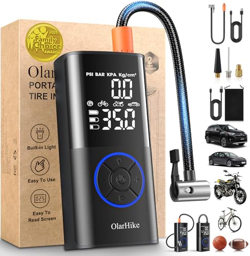 OlarHike Tire Inflator Portable Air Compressor, Smart Dual Hose System, 160PSI...