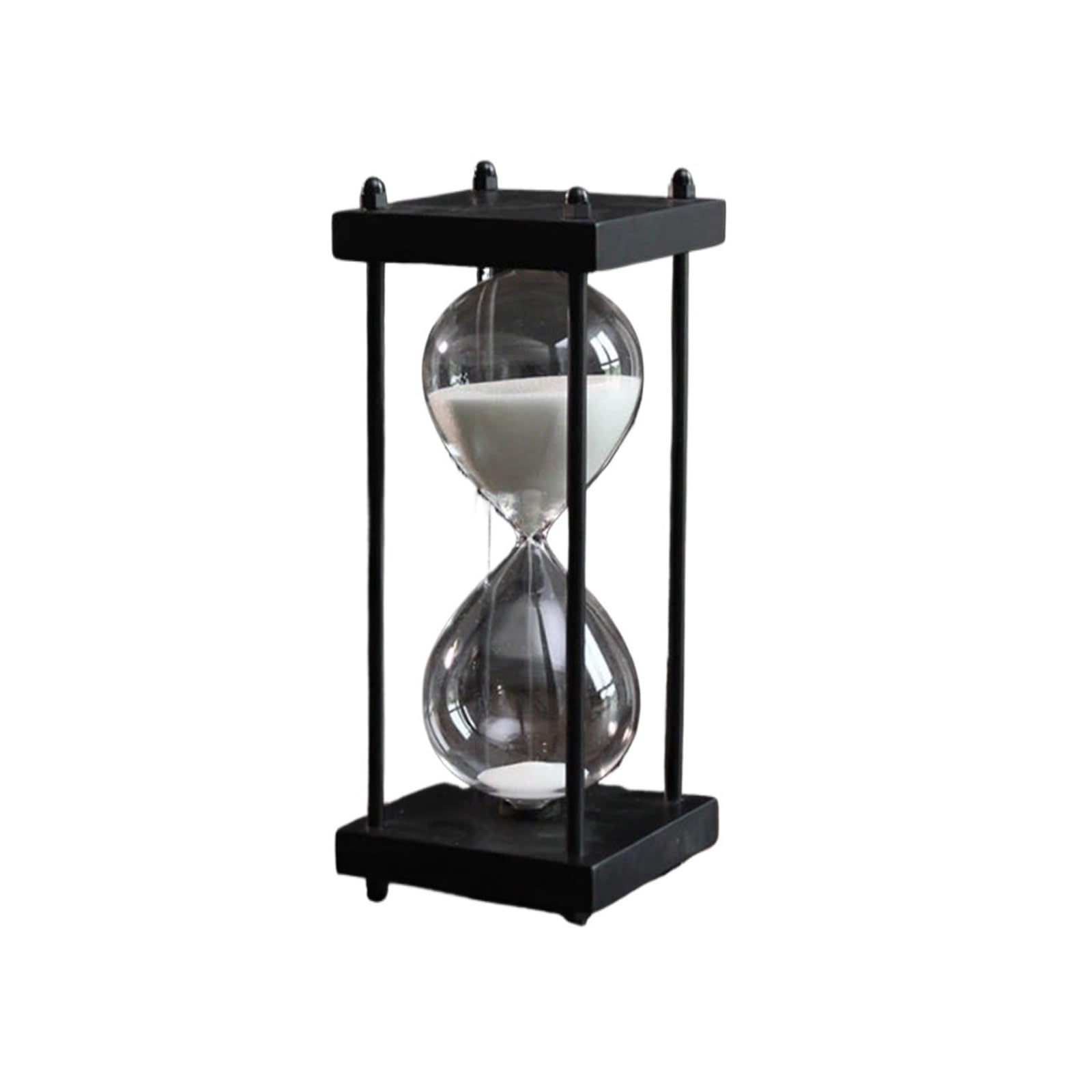 Wooden Hourglass Timer, Hourglass Sand Timer Multicolor 30/45/60 Min Glass Home Ornaments Kitchen Clock(White,60min)