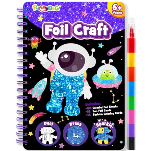 Image of FUNNYB&G Foil Art Craft Kit for Kids, Sparkly Birthday Gift Toy for Boys