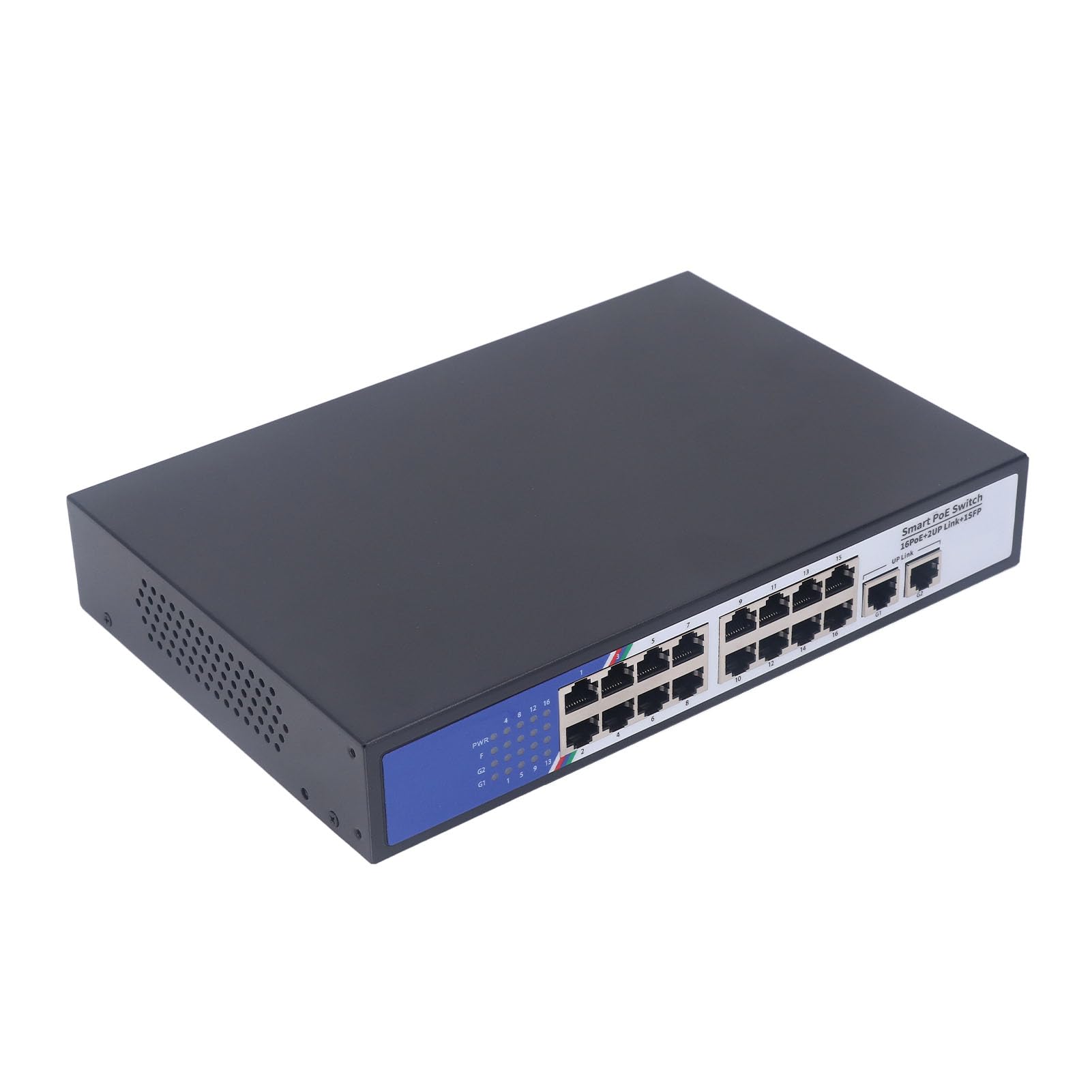 Marhynchus Switch Ethernet, Hub di Rete a 18 Porte Splitter Ethernet Plug And Play per Ufficio Domestico 100‑240 V (Spina UE 100‑240 V)