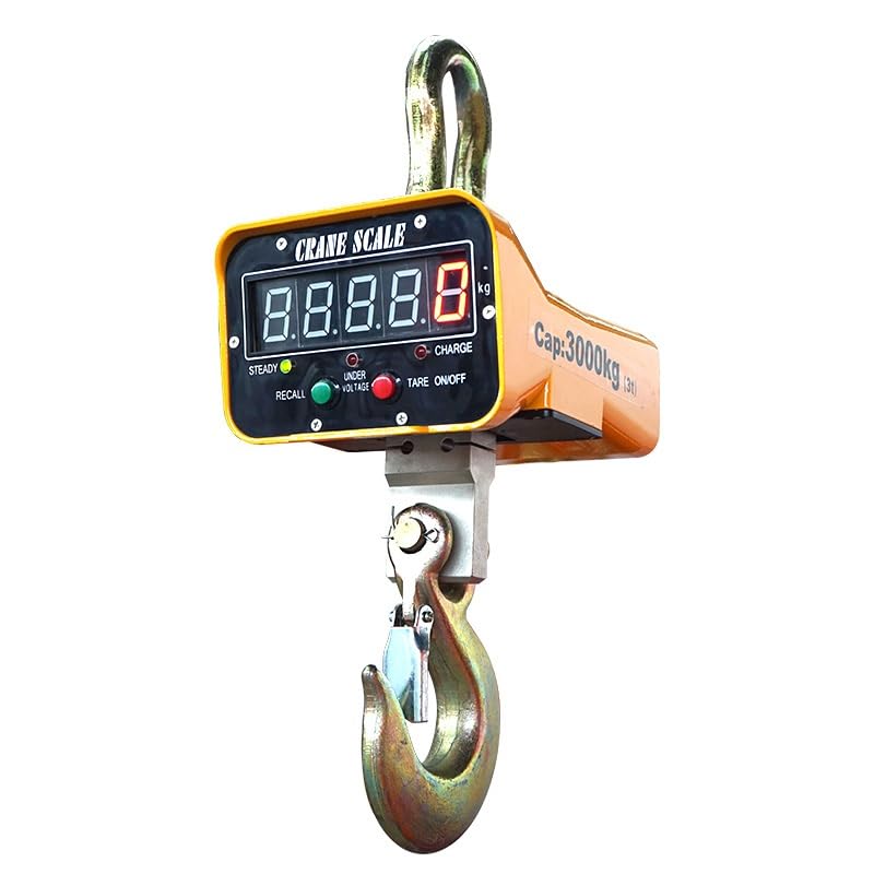 Electronic Crane Scale,Digital Hanging Scale with Remote, Industrial Crane Scale, with Shackle and Hook, Highly Visible LED Display,for Farm, Fishing(10T)