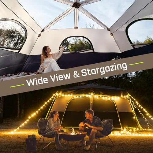Image of 4 /6 /8 /10 Person Instant Tent,Pop Up Tents for Camping with Rainfly | 60 Seconds Easy Setup,Cabin Tent for Family Camping with Expandable Carry Bag & Upgraded Ventilation