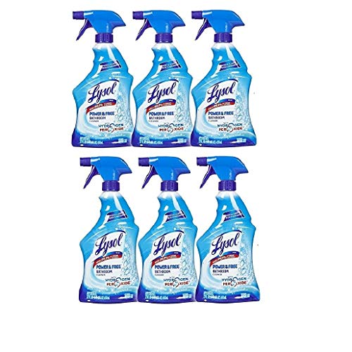 Lysol Bleach Free Hydrogen Peroxide Bathroom Cleaner Spray Fresh 22 oz (Pack of 6)