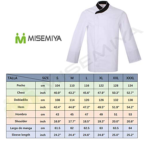 MISEMIYA 2-855-Pack2 PCS-Chaqueta Chef Mangas