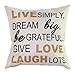 XUANOU Vintage Cotton Linen Blended Cushion Cover Encourage Positive Letter Throw Pillow Case For Study