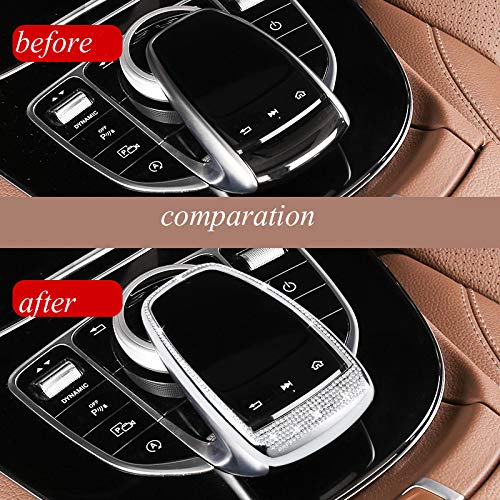 Center Control Multimedia Button Bling Crystal Emblem Cover For Mercedes Benz C Class C300 E Class E300, Shiny Accessories Parts Logo Sticker Badge Decals Interior Decorations (Center) (Mouse) #TOP6
