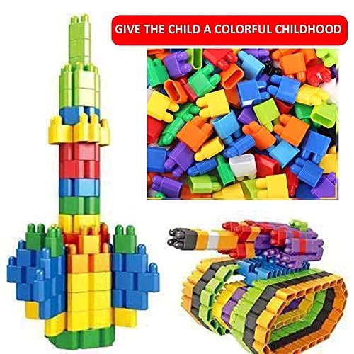 Image of Gambit Bulid Structures Interlocking Play Mat Building Bullet Blocks Set (250 Pieces) Smart Activity Fun and Learning Train Blocks for Kids - Multi-Color