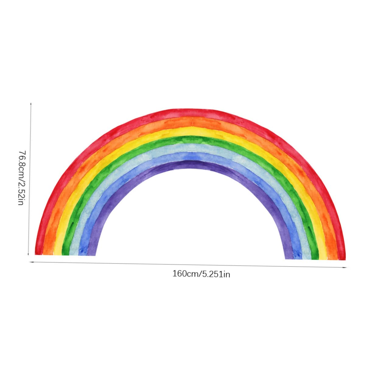 Adesivo Parete Arcobaleno Acquerello di Ornamenti Murali Decorativi per Stanza Finestre e Porte Realizzato Materiali Fattura