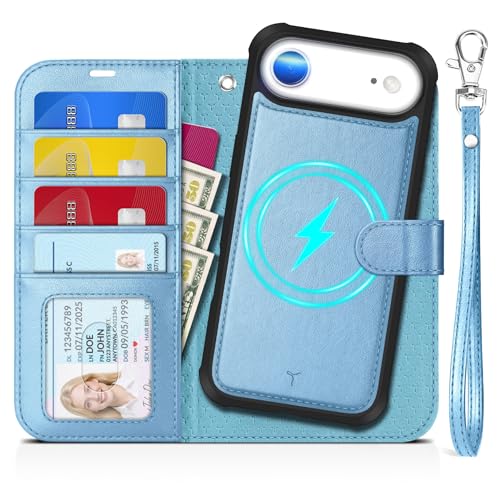 Étui simili cuir iPhone Air 6,5-Pouces TUCCH finition bleu brillant