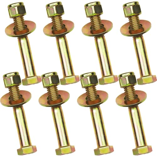 Image of 1 /2 inch x 3 inch Hex Head Bolt by Color Galvanization with Nylon Lock nut and Large Size Washer Assortment Kit,Alloy Steel,Grade 5.(8pcs Pack),Shear Bolt for Bush Hog BH6-2 BH5-2 BH4-2.