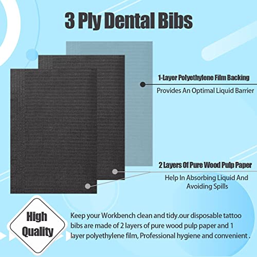 125-Pcs-Dental-Bibs-Disposable-for-Patient-13x18-3-Ply-Waterproof-Piercing-Tattoo-Paper-Napkin-Tissue-Bib-for-Dental-Clinic-Tattoo-Station-and-Salon