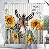 Vimorco Shower Curtain Funny Donkey Cute Donkey Shower Curtains for Bathroom Waterproof Quick Dry Polyester Fabric Shower Curtain Farmhouse Sunflower Bathroom Set Bath Curtain Decor 72x 72