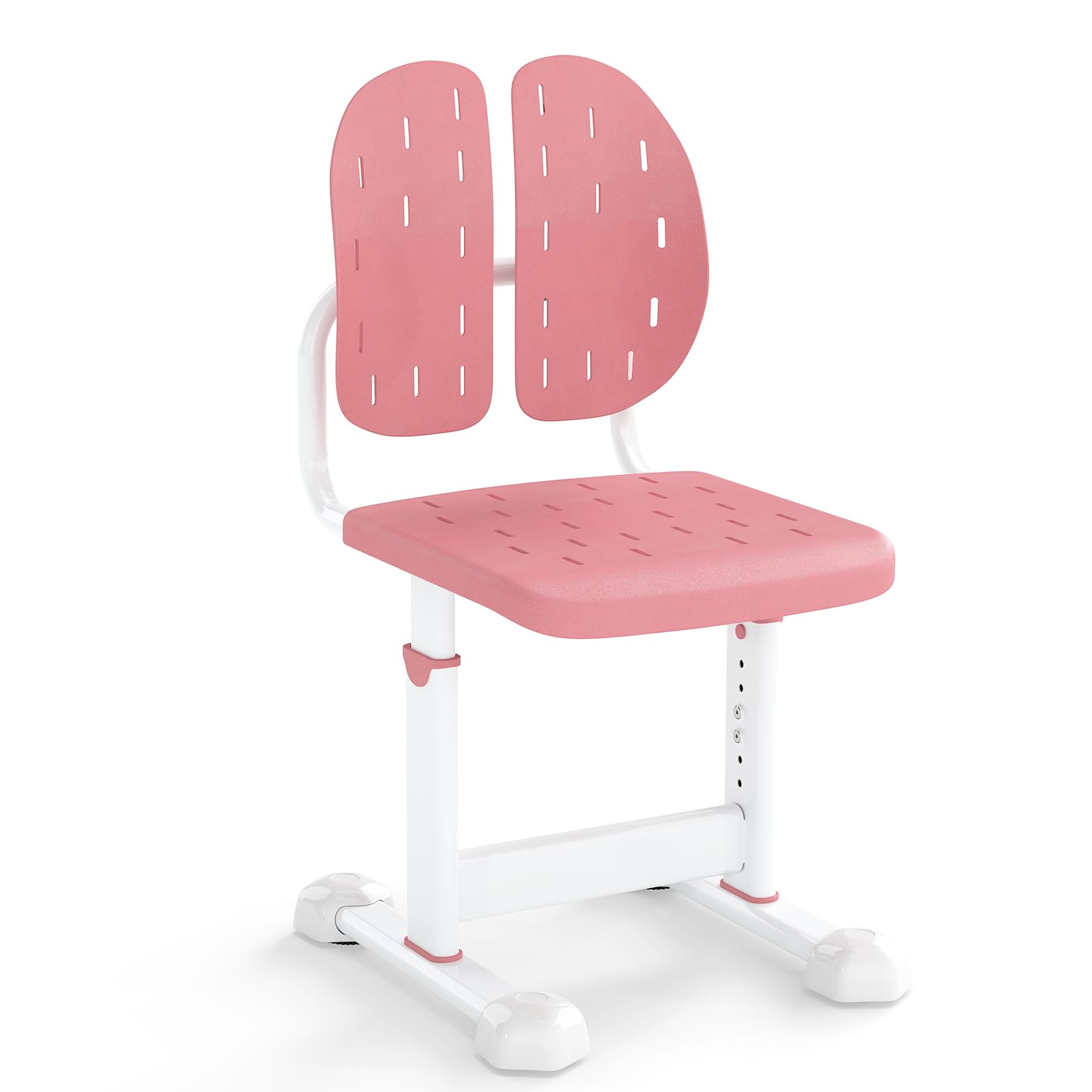 COSTWAY Kids Desk Chair, Height Adjustable Children Study Chair with Double Back Support, Breathable Seat, Student Computer Chair for 3-10 Years Old Boys Girls (Pink)