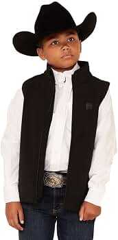 Amazon.com: Cinch Boys' Solid Bonded Zip-Up Vest Black X-Small