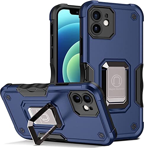 Coque iPhone 13 Mini antichoc bleue avec support bague pour le quotidien