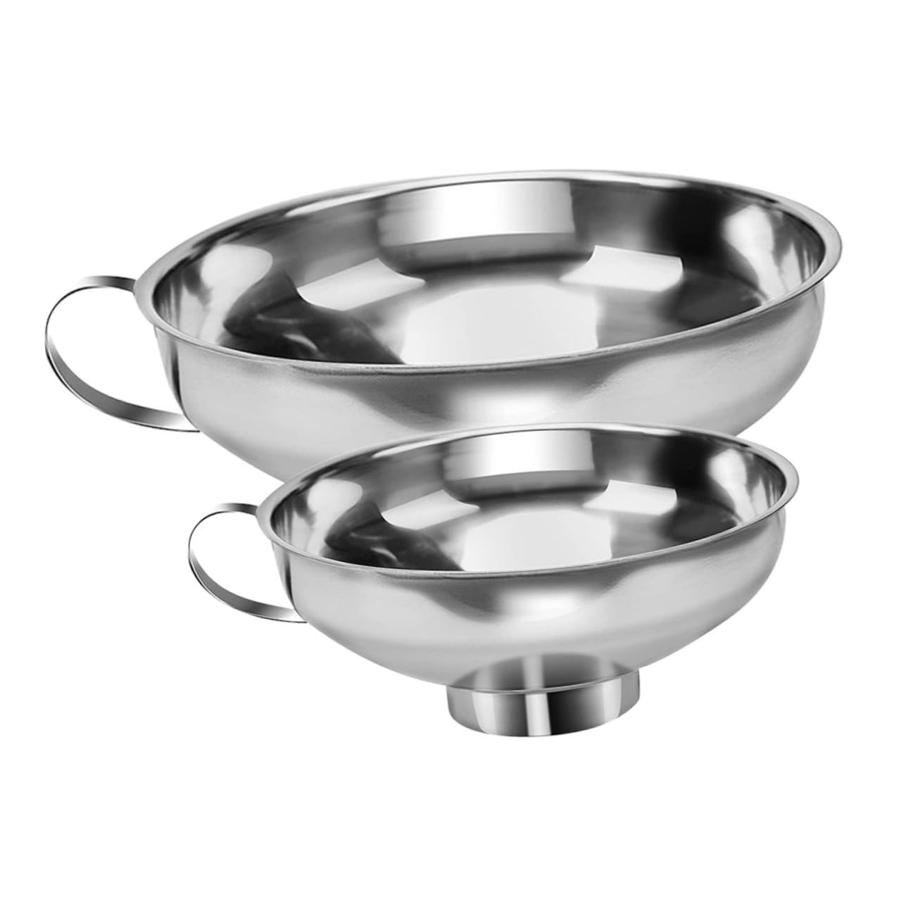 PRETYZOOM 8 Pz imbuto in acciaio inossidabile imbuto per bottiglie di riempimento per conserve per uso cucina imbuti per olio portatili metallico
