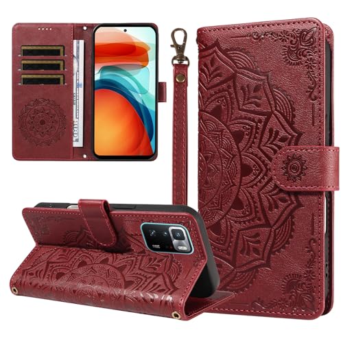 �X�}�z�P�[�X �Ή��@�� for Redmi Note 10 Pro 5G,�Ή��@�� for Xiaomi Poco X3 GT 5G �X�}�z�P�[�X�y�t���b�v�� �X�^���h�t�� �J�[�h�z���_�[ �������[ �}�O�l�b�g���� �E�H���b�g�zRed