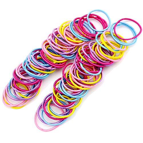 Freedi 100Pcs Elastic Hair Ties Rope Bands Ponytail Holders Baby Girls Accessories