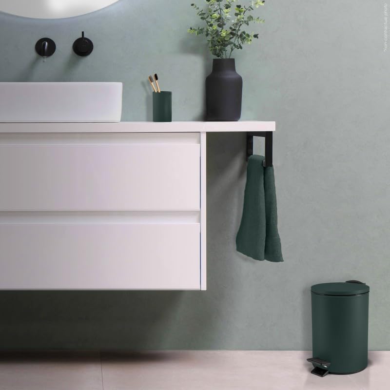 Spirella Adelar Cosmetic Bin, 3 Litres, Stainless Steel with Soft-Close Mechanism and Inner Bucket, Bathroom Bin - Image 2