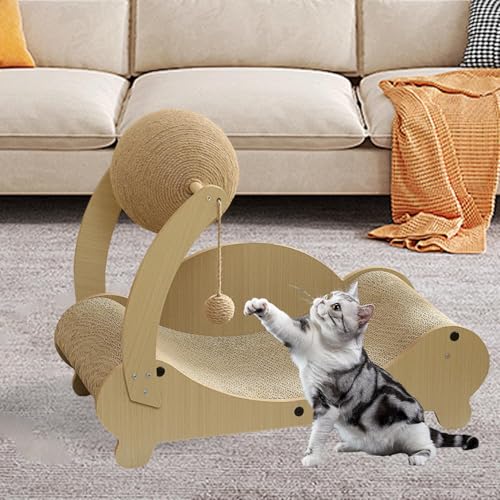 Lit grattoir pour chat et canapé à gratter en carton avec balle de jeu pour chaton