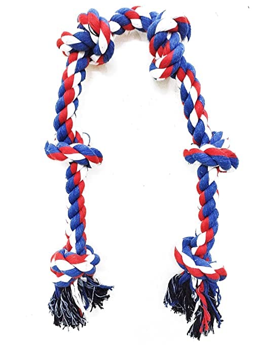 Smart Pups 6 Knot Cotton Rope Dog Chew Toy, 30 Inch Long, Extra Durable and Indestructible Dog Toy for Aggressive Chewers Large Breed Dog (Multicolor) (B0BXKYS9HQ) Amazon Price History, Amazon Price Tracker