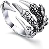 Eagle Claw Model Silver Plated Adjustable Ring