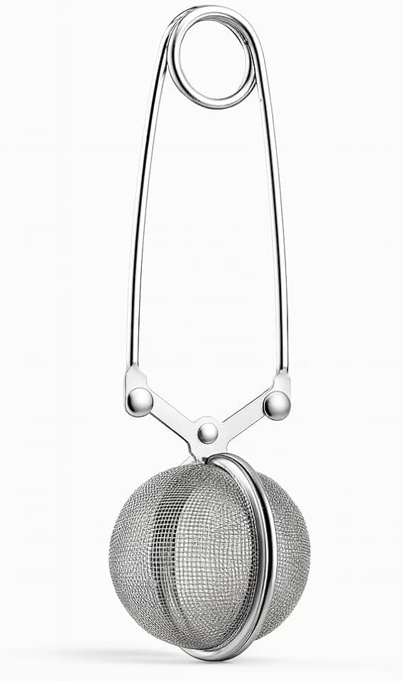 Infusor de Chá em Aço Inox com Colher Filtro, Peneira Reutilizável para Ervas, Temperos e Chá Solto – Portátil e Durável