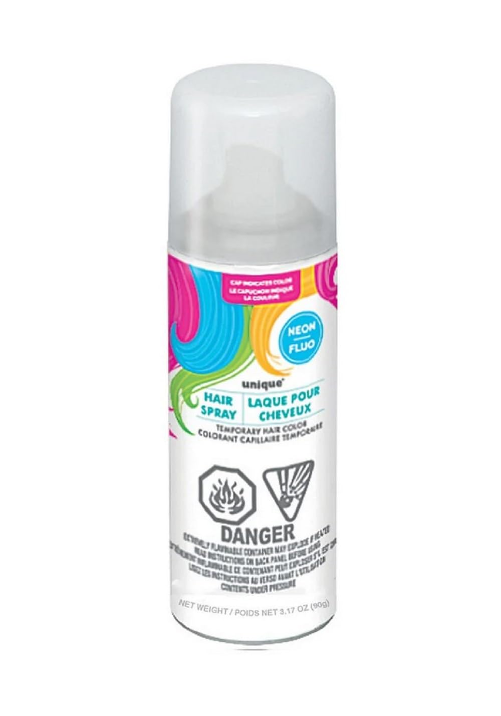 White Neon Temporary Hair Spray (4.5 fl oz) 1-Piece - Hair Color for Fun & Stylish Looks