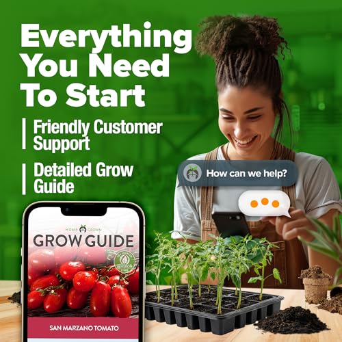 Image of HOME GROWN San Marzano Tomato Seeds 132+ Heirloom Non-GMO Seeds for Planting, High Germination, Indeterminate Roma Paste Tomato, Meaty Low Acid, Best for Sauce & Canning (Solanum lycopersicum)