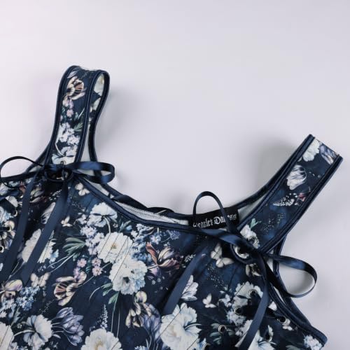 Image of Scarlet Darkness Corset Tops for Women Renaissance Floral Bustier Tops